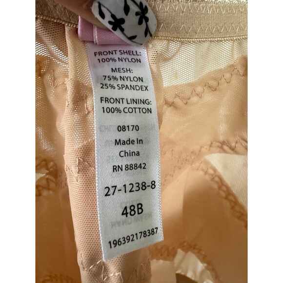 Comfort Choice NWT Nude Posture Support Front Hooks Wireless Lace Trim Bra 48B - Picture 9 of 9